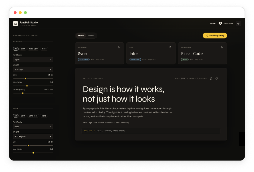 Building in the Age of AI, Font Pair Studio